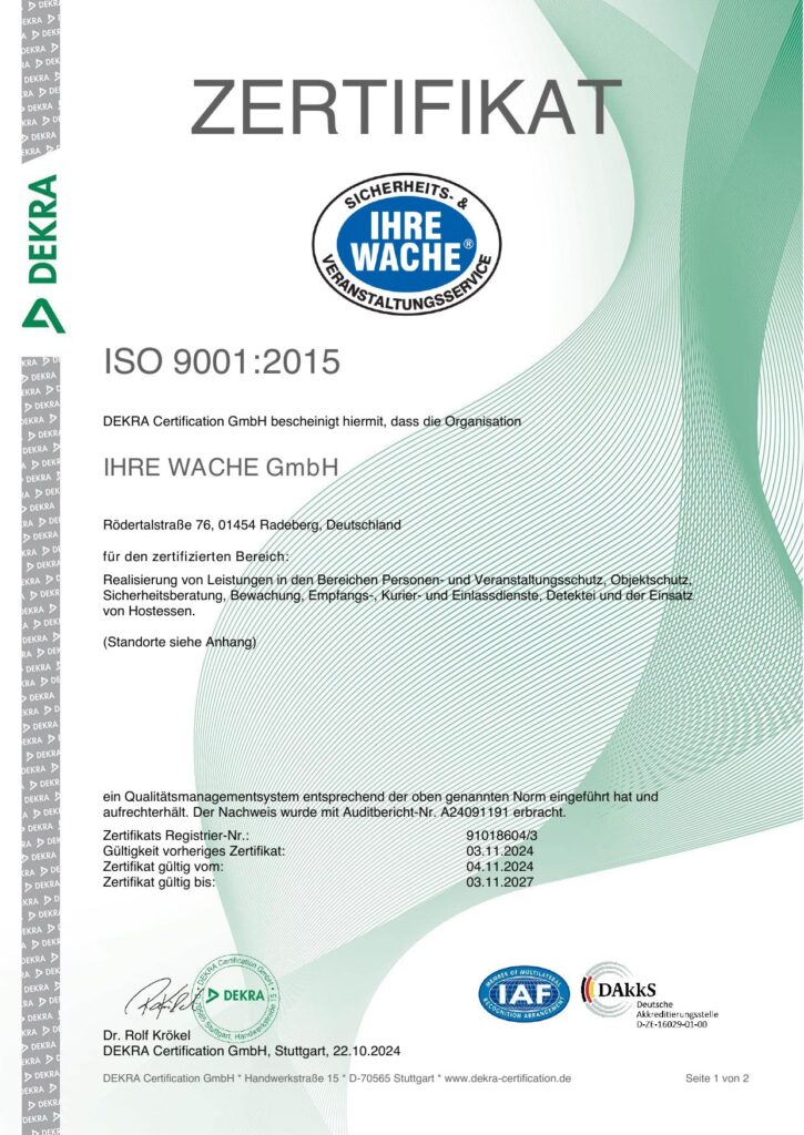 Zertifikat ISO 9001:2015 Zertifikat ISO 9001:2015